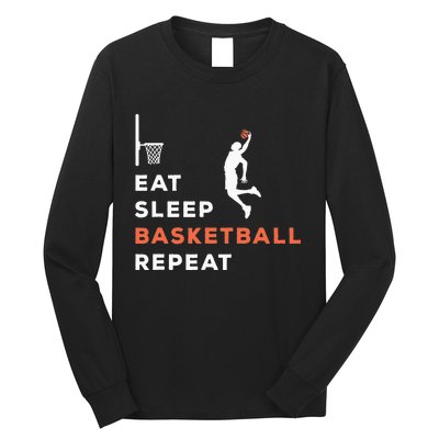 Basketball Coach Eat Sleep Basketball Repeat Basketball Long Sleeve Shirt