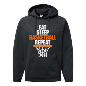 Basketball Coach Eat Sleep Basketball Repeat Basketball Performance Fleece Hoodie