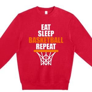 Basketball Coach Eat Sleep Basketball Repeat Basketball Premium Crewneck Sweatshirt