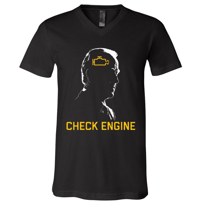 Biden Check Engine V-Neck T-Shirt