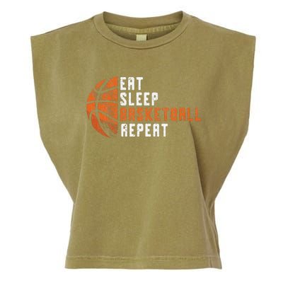 Basketball Coach Eat Sleep Basketball Repeat Basketball Garment-Dyed Women's Muscle Tee