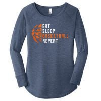 Basketball Coach Eat Sleep Basketball Repeat Basketball Women's Perfect Tri Tunic Long Sleeve Shirt