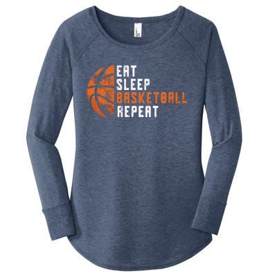 Basketball Coach Eat Sleep Basketball Repeat Basketball Women's Perfect Tri Tunic Long Sleeve Shirt