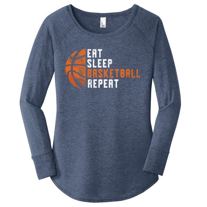 Basketball Coach Eat Sleep Basketball Repeat Basketball Women's Perfect Tri Tunic Long Sleeve Shirt