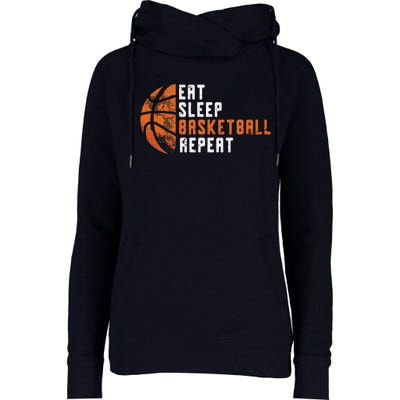 Basketball Coach Eat Sleep Basketball Repeat Basketball Womens Funnel Neck Pullover Hood