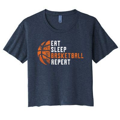 Basketball Coach Eat Sleep Basketball Repeat Basketball Women's Crop Top Tee