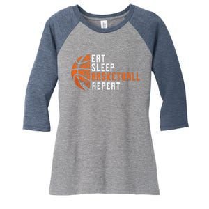 Basketball Coach Eat Sleep Basketball Repeat Basketball Women's Tri-Blend 3/4-Sleeve Raglan Shirt