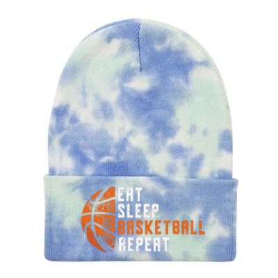 Basketball Coach Eat Sleep Basketball Repeat Basketball Tie Dye 12in Knit Beanie