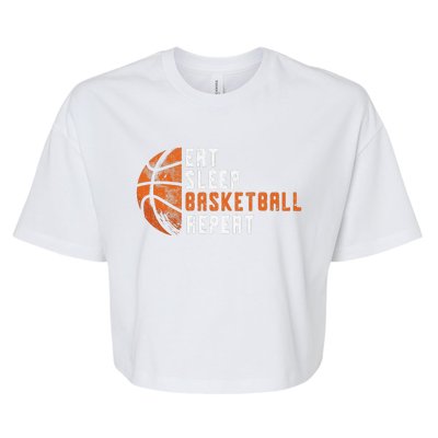 Basketball Coach Eat Sleep Basketball Repeat Basketball Bella+Canvas Jersey Crop Tee