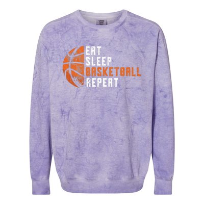 Basketball Coach Eat Sleep Basketball Repeat Basketball Colorblast Crewneck Sweatshirt