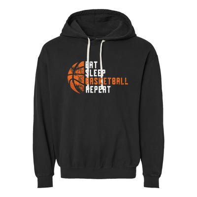 Basketball Coach Eat Sleep Basketball Repeat Basketball Garment-Dyed Fleece Hoodie