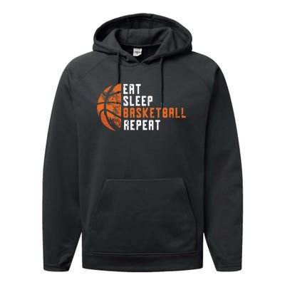 Basketball Coach Eat Sleep Basketball Repeat Basketball Performance Fleece Hoodie