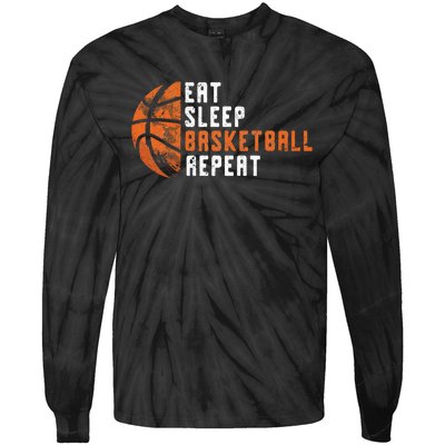 Basketball Coach Eat Sleep Basketball Repeat Basketball Tie-Dye Long Sleeve Shirt