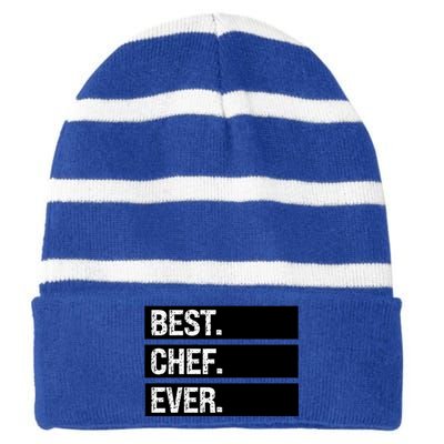 Best Chef Ever Funny Chef Culinary Sous Chef Pastry Chef Gift Striped Beanie with Solid Band