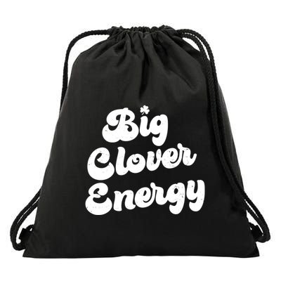 Big Clover Energy Retro Vintage Groovy Drawstring Bag