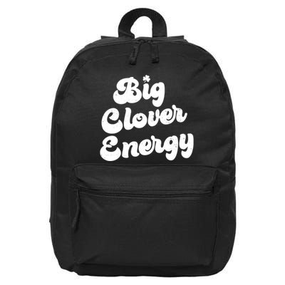 Big Clover Energy Retro Vintage Groovy 16 in Basic Backpack