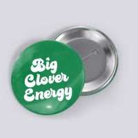 Big Clover Energy Retro Vintage Groovy Button
