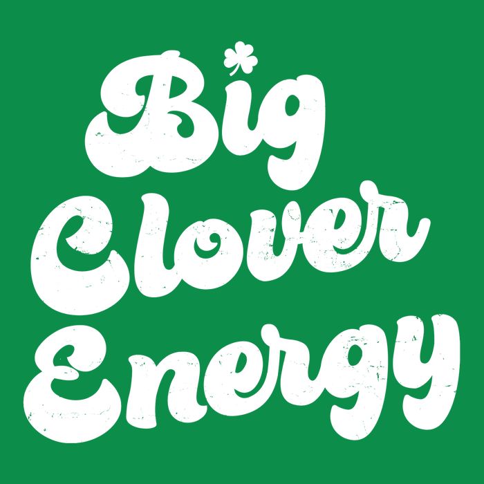 Big Clover Energy Retro Vintage Groovy Button