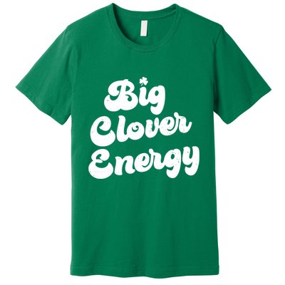 Big Clover Energy Retro Vintage Groovy Premium T-Shirt