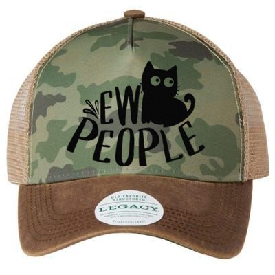 Black Cat Ew People Funny Meowy Cat Lovers Legacy Tie Dye Trucker Hat