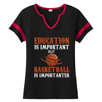 Basketball Coach Education Is Important Ladies Halftime Notch Neck Tee