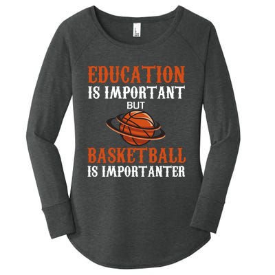 Basketball Coach Education Is Important Women's Perfect Tri Tunic Long Sleeve Shirt