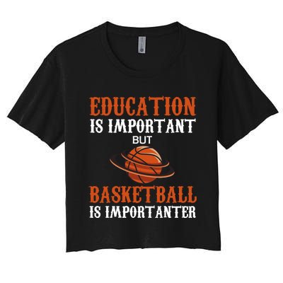 Basketball Coach Education Is Important Women's Crop Top Tee