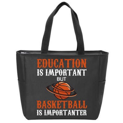 Basketball Coach Education Is Important Zip Tote Bag