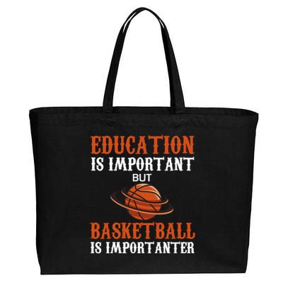 Basketball Coach Education Is Important Cotton Canvas Jumbo Tote