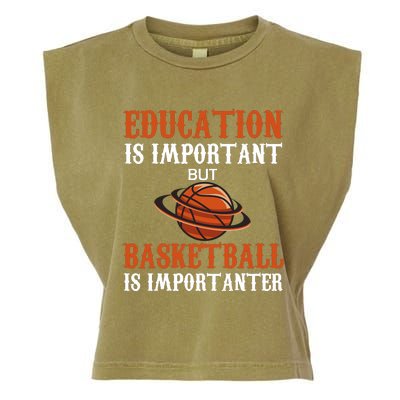 Basketball Coach Education Is Important Garment-Dyed Women's Muscle Tee