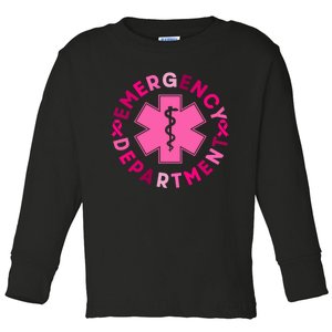 Breast Cancer Emergency Department Emergency Room Nurse Gift Toddler Long Sleeve Shirt