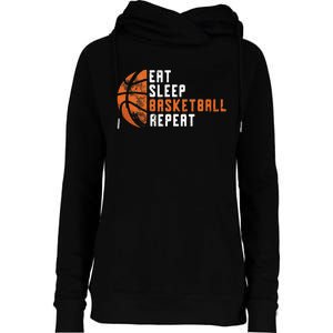 Basketball Coach Eat Sleep Basketball Repeat Basketball Womens Funnel Neck Pullover Hood