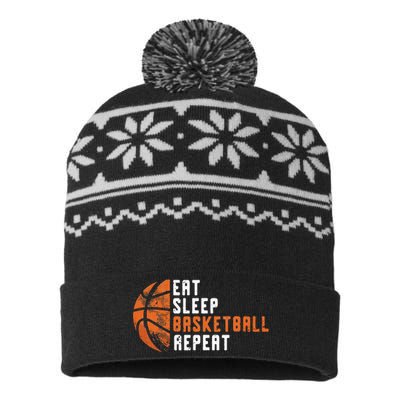 Basketball Coach Eat Sleep Basketball Repeat Basketball USA-Made Snowflake Beanie