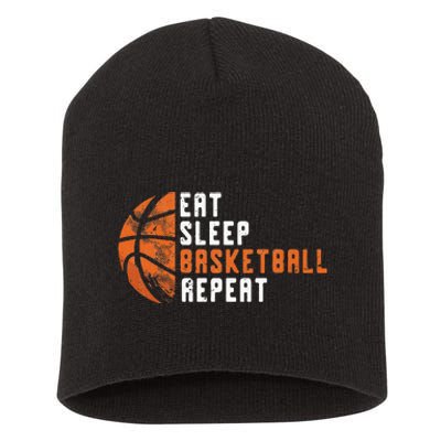 Basketball Coach Eat Sleep Basketball Repeat Basketball Short Acrylic Beanie