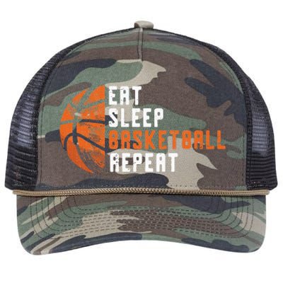 Basketball Coach Eat Sleep Basketball Repeat Basketball Retro Rope Trucker Hat Cap