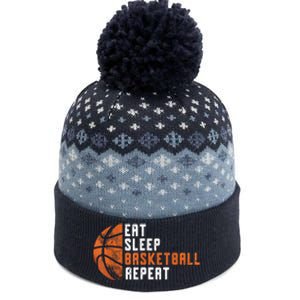 Basketball Coach Eat Sleep Basketball Repeat Basketball The Baniff Cuffed Pom Beanie