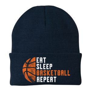 Basketball Coach Eat Sleep Basketball Repeat Basketball Knit Cap Winter Beanie