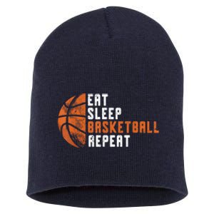 Basketball Coach Eat Sleep Basketball Repeat Basketball Short Acrylic Beanie