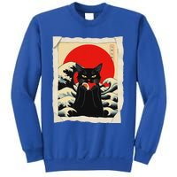 Black Cat Eating Sushi Anime Cat Sweatshirt