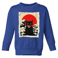 Black Cat Eating Sushi Anime Cat Toddler Sweatshirt