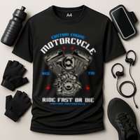 Bike Custom Engine Mechanics Gift Cooling Performance Crew T-Shirt