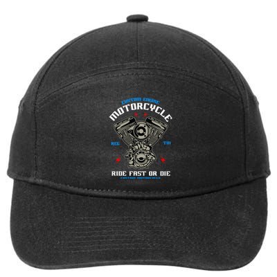Bike Custom Engine Mechanics Gift 7-Panel Snapback Hat