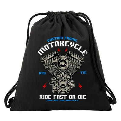 Bike Custom Engine Mechanics Gift Drawstring Bag