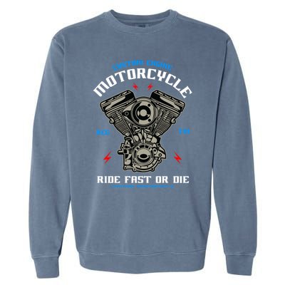 Bike Custom Engine Mechanics Gift Garment-Dyed Sweatshirt