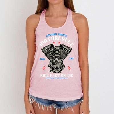 Bike Custom Engine Mechanics Gift Women's Knotted Racerback Tank