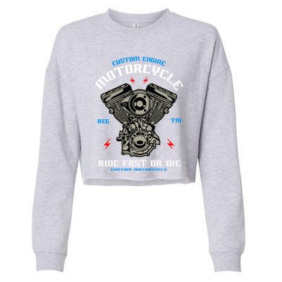 Bike Custom Engine Mechanics Gift Cropped Pullover Crew