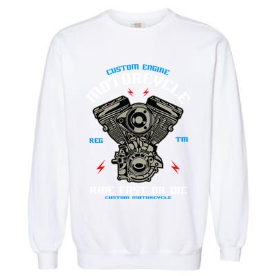 Bike Custom Engine Mechanics Gift Garment-Dyed Sweatshirt