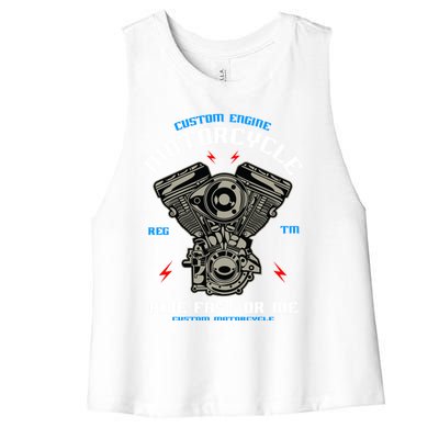 Bike Custom Engine Mechanics Gift Women's Racerback Cropped Tank