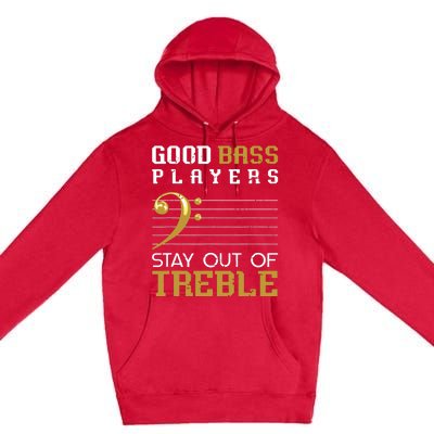 Bass Clef Funny Bass Player Gift Bass Guitar Premium Pullover Hoodie