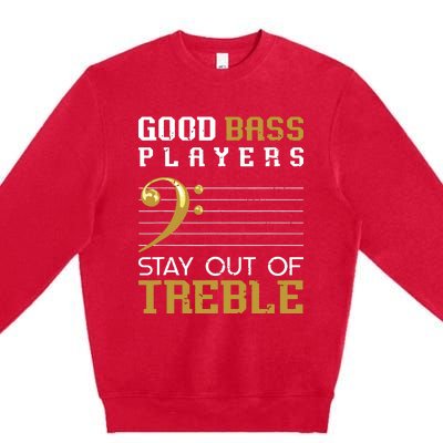 Bass Clef Funny Bass Player Gift Bass Guitar Premium Crewneck Sweatshirt